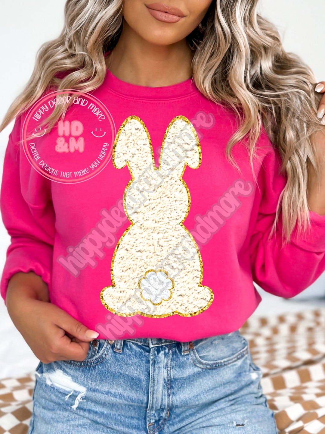 Chenille Bunny PNG White Easter Bunny PNG Faux Chenille PNG Rabbit ...