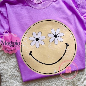 Retro Smiley Face PNG Daisy PNG Happy Distressed Retro Happy Face Sublimation Retro Happy Face Daisy Happy Face png