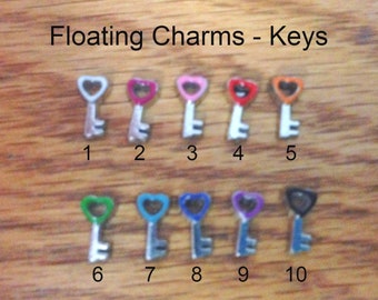 floating charms, key charms, for floating lockets, for her