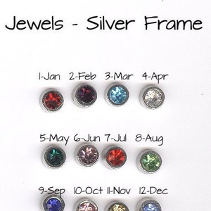 Floating Jewels, for floating lockets, birthstone jewels, 5mm round silver