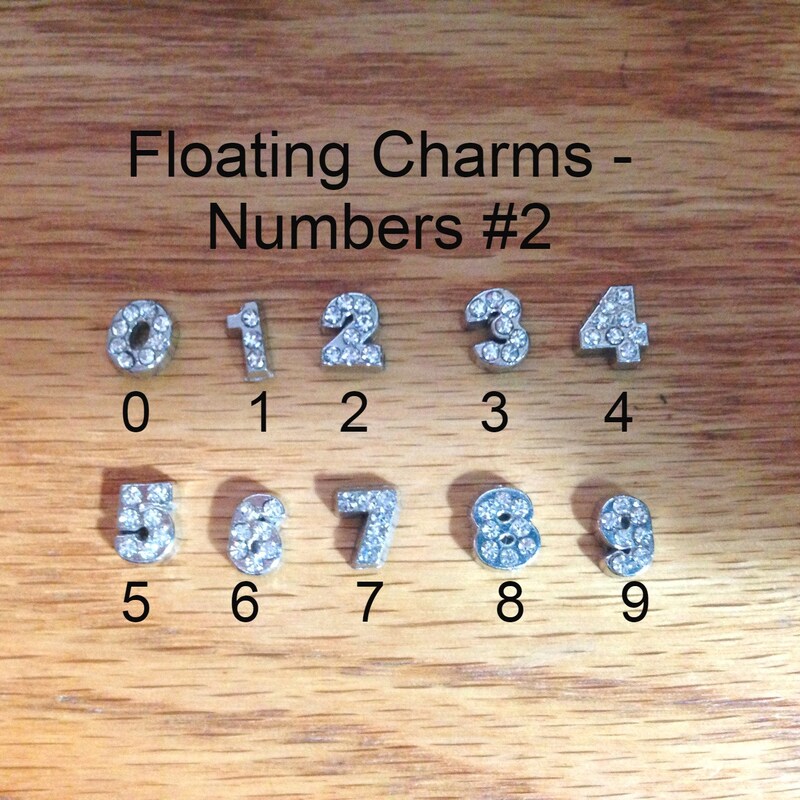 Number Floating Charm Etsy