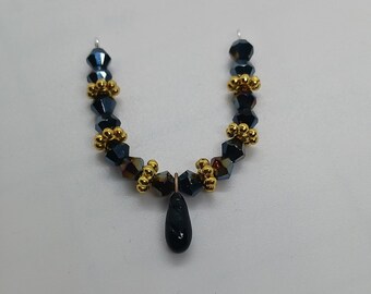 black and gold Doll Necklace, doll necklace, for 11-12 inch dolls, black and gold, for collectors, for girls, for women,