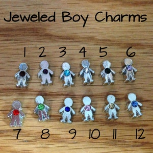 Floating jewelled kids, birthstones, boys and girls, kid charms, floating charms, image 2