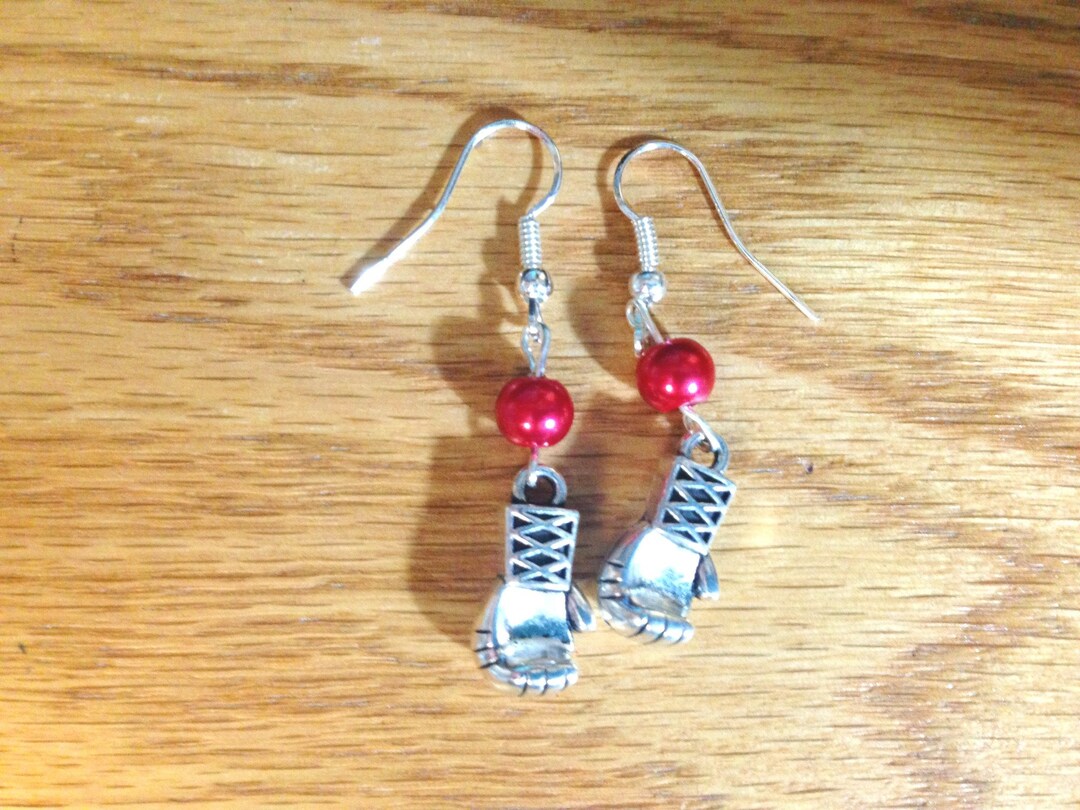 Boxing Earrings, Sports Line, Boxing Gloves, Boxer Colors, Boxing Fight