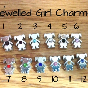 Floating jewelled kids, birthstones, boys and girls, kid charms, floating charms, image 3