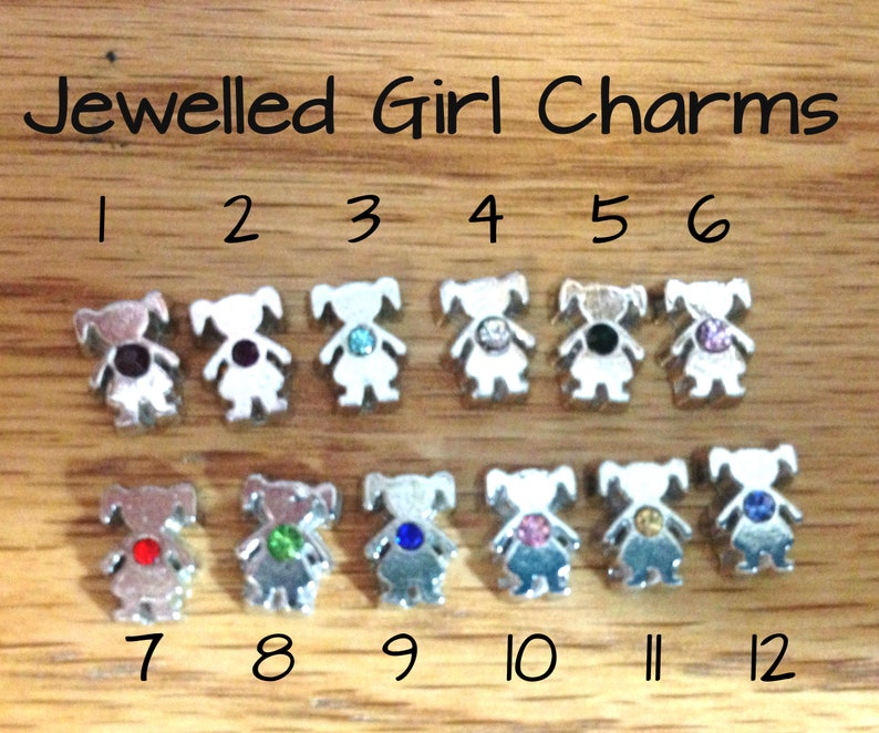 Floating jewelled kids, birthstones, boys and girls, kid charms, floating charms, image 3