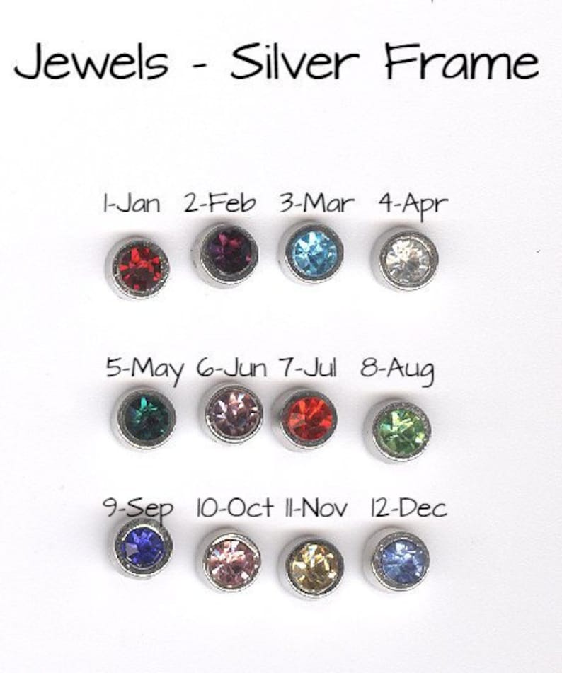 Floating Jewels, for floating lockets, birthstone jewels, 5mm round silver