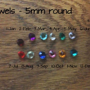 Floating Jewels, for floating lockets, birthstone jewels, 5mm round