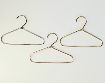 1:6 Doll Hanger, mixed color metallic clothes hanger, 10-12 inch dolls, mini hangers, miniatures, for her, for collectors
