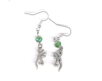 deer outline earrings, Christmas Line, Christmas earrings, charm earrings, silver earrings, deer charms,