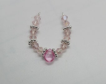 Pink and silver Doll Necklace, doll necklace, for 11-12 inch dolls, pink and silver, for collectors, for girls, for women,