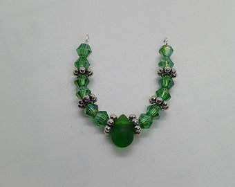 green and silver Doll Necklace, doll necklace, for 11-12 inch dolls, green and silver, for collectors, for girls, for women,