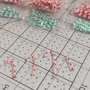 Doll Candy Canes, 1:6 size, set of 4, 3 sizes and stick, for collectors, for dioramas,