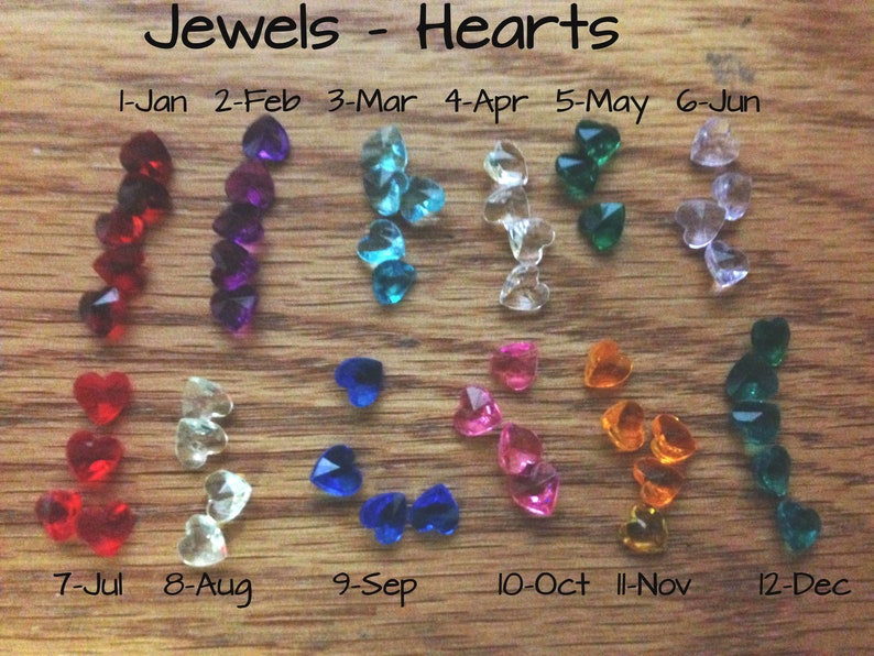 Floating Jewels, for floating lockets, birthstone jewels, 5mm heart