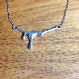 silver blood necklace, Halloween Line, blood drips, silver tone necklace, charm necklace,