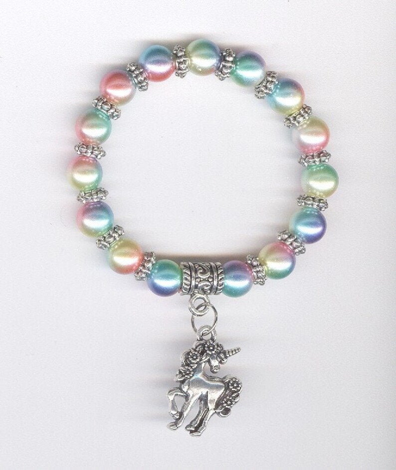 Unicorn Bracelet, Kids Bracelet, Adult Bracelet, Flower Unicorn Charm