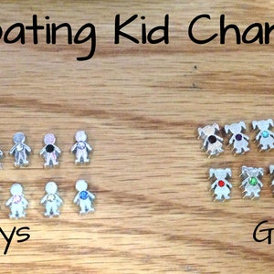 Floating jewelled kids, birthstones, boys and girls, kid charms, floating charms, image 1