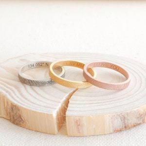 Skinny Fingerprint Ring • Fingerprint Jewelry • Custom Baby Fingerprint Ring • Wedding Band • Personalized Gift • MOTHERS GIFT• RM22F31