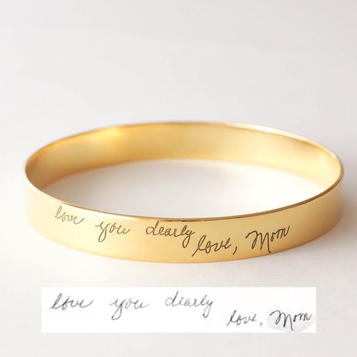Custom Handwriting Jewelry Handwriting Cuff Bracelet Etsy Custom handwriting jewelry handwriting cuff bracelet etsy
