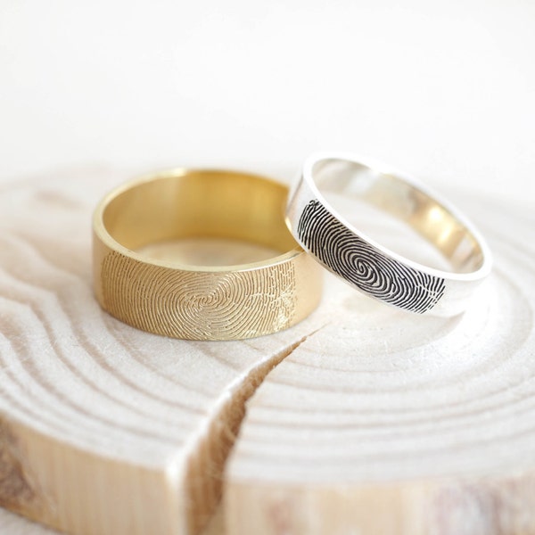 Father's Day Gift • Actual Fingerprint Ring • Fingerprint Band Ring • Personalized Fingerprint Band • Eternity Ring • Wedding Band • RM25