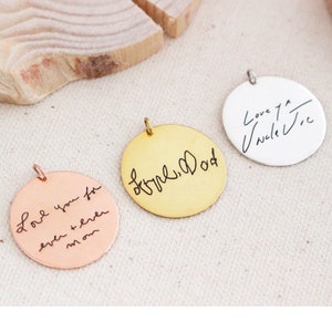 Actual Handwriting Charm • Custom Handwriting Disc • Personalized Planner Charm • Wedding Bouquet Charm • Memorial Gifts • CM11
