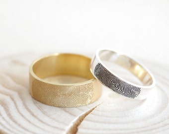 Father's Day Gift • Actual Fingerprint Ring • Fingerprint Band Ring • Personalized Fingerprint Band • Eternity Ring • Wedding Band • RM25