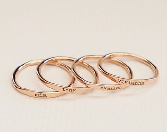 Custom Delicate Name Ring • Custom Stacking Rings • Skinny Custom Ring • Bridesmaids Gift • Baby Name Mom Gift • MOTHERS GIFT • RM21F31