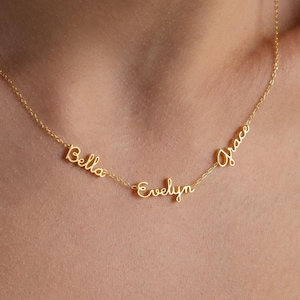 Dainty Name Necklace by Caitlyn Minimalist • Multiple Name Necklace • Personalized Family Necklace • Name Jewelry • Grandma Gift • NM129F51