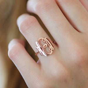 Monogram rings etsy discount