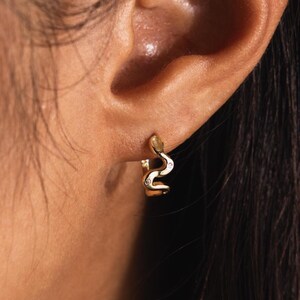 Pave Viper Huggie Earrings by Caitlyn Minimalist • Diamond Snake Hoop Earrings • Trendy Animal Earrings • Jewelry Gift for Her • ER668