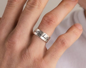 Echter Handschrift Ring • Eternity Ring • Benutzerdefinierte Signatur Herrenring • Ehering • Unisex Ring • Personalisiertes Geschenk für Papa • RM23