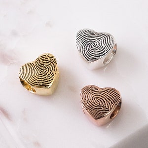 Actual Fingerprint Charm • European Bracelet Bead • Custom Fingerprint Bead • Fingerprint Jewelry • Memorial Gift • Mom Gift • CM18F88