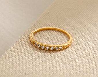 Skinny Pave Signet Ring by Caitlyn Minimalist • Dainty Gold Ring • Engagement Ring • Rings for Women • Perfect Gift for Her • RR042