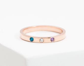 baby birthstone rings for mom