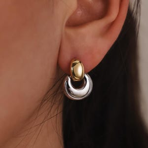 Eclipse Dome Earrings by Caitlyn Minimalist • Half Moon Drop Earrings • Chunky Stud Earrings • Statement Jewelry • Gift for Her • ER790