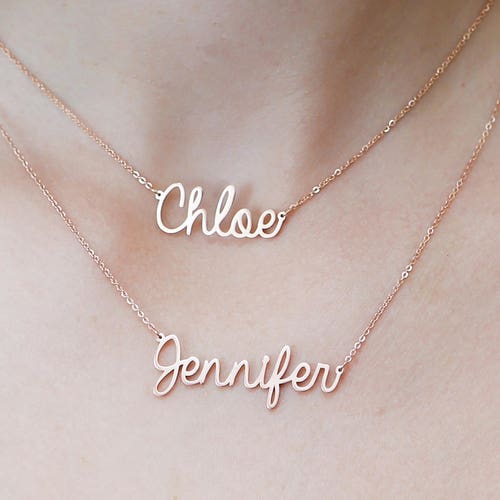 Personalized Double Names Necklace Two Names Jewelry Etsy