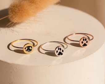 Custom Paw Print Ring Your Actual Pet Print Ring Personalized Fingerprint Cat Print Jewelry Pet Lover Gift Pet Memorial RM20.1