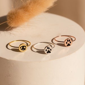 Custom Paw Print Ring Your Actual Pet Print Ring Personalized Fingerprint Cat Print Jewelry Pet Lover Gift Pet Memorial RM20.1 Etsy