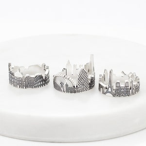 Your City Ring Any Cityscape Ring Travel Ring Custom Silver Ring State Jewelry Friendship Rings Custom Personalized Gifts RM41 image 2