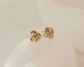 Gold Knot Earrings Etsy