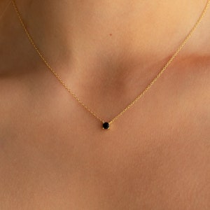 Onyx Dainty Charm Necklace by Caitlyn Minimalist Trendy Layering, Minimalist Necklace for Summer Best Friend Gift NR048 image 5