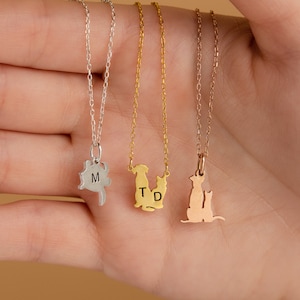 Personalized Pet Initial Necklace by Caitlyn Minimalist • Custom Dog & Cat Charm Necklace • Perfect Pet Lover Gift • Birthday Gift • NM03F77