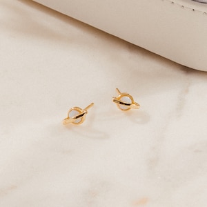 Saturn Opal Stud Earrings by Caitlyn Minimalist • Dainty Planet Earrings • Celestial Jewelry • Perfect Best Friend Gift • ER240