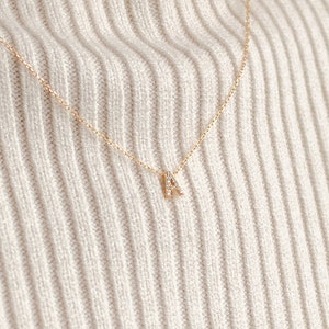 Pave Letter Necklace • Initial Diamond Necklace • Perfect Dainty Necklace for Her • Bridesmaid Gifts • Personalized Gifts • NM77
