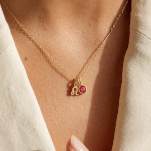 Naszyjnik z kamieniem zodiaku CaitlynMinimalist • Naszyjnik z kamieniem zodiaku • Naszyjnik z kamieniem szlachetnym • Spersonalizowany prezent urodzinowy dla mamy • NM75