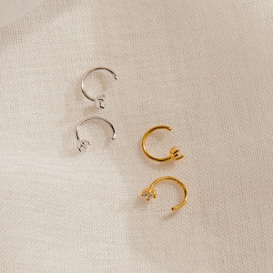 Dainty 2.5mm Diamond Threaders by Caitlyn Minimalist • Tiny Diamond Huggie Hoop Earrings • Wedding Jewelry • Anniversary Gift • ER096