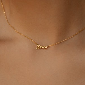 Custom Nameplate Necklace by CaitlynMinimalist • Dainty Name Necklace • Silver, Gold Jewelry • Bridal Necklace • Bridal Jewelry • NM03F99