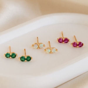 Cartilage Birthstone Stud Earrings by Caitlyn Minimalist • Dainty Studs Earrings • Helix Stud • Perfect Bridesmaids Gift • ER351