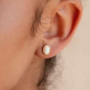 Oval Opal Stud Earrings by Caitlyn Minimalist • Elegant Opal Earrings in Gold & Silver • Dainty Opal Jewelry • Bridal Gifts • ER340