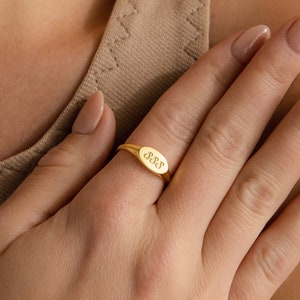 Custom Lucky Numbers Ring by Caitlyn Minimalist Angel Numbers Ring Perfect Stackable Ring Graduation Gift RM70NIF62 18K GOLD